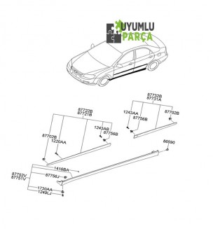 KİA CERATO KAPI CITASI ARKA SAĞ 2007 2009