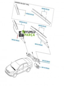 HYUNDAİ BLUE SİLECEK KOLU SOL 2012 -- 2015