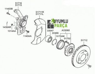 KİA SORENTO TEKER PORYASI ÖN 2002 -- 2006