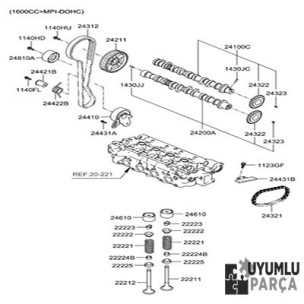 HYUNDAİ ACCENT EKSANTRİK MİLİ 2002 -- 2006 DİZEL