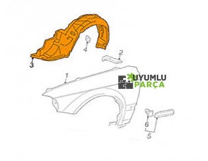 HONDA CİVİC ÇAMURLUK DAVLUMBAZI ÖN SAĞ 1996 -- 2001