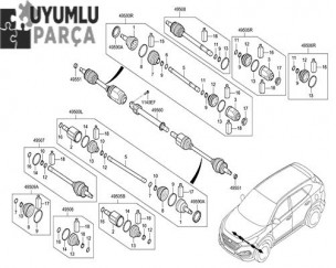 HYUNDAİ TUCSON AKS KOMPLE SOL 2015 -- 2016