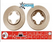 HONDA ACCORD FREN DİSKİ ÖN 1990 - 1995